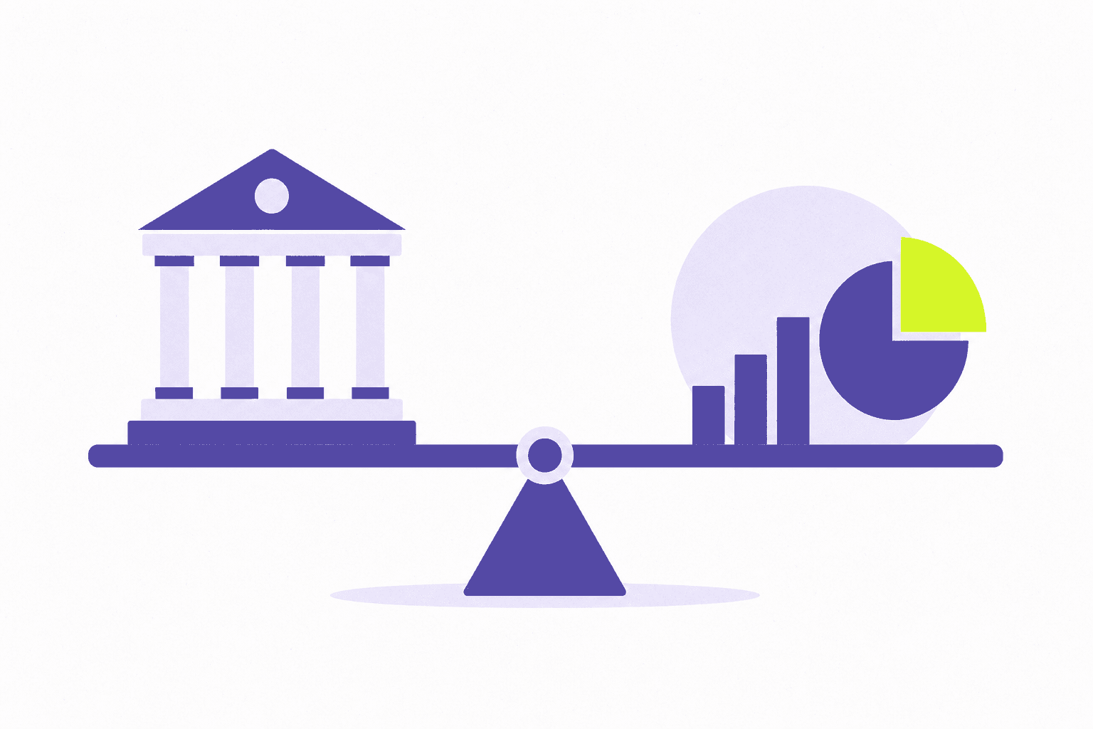 Flat illustration of a balance beam resting level