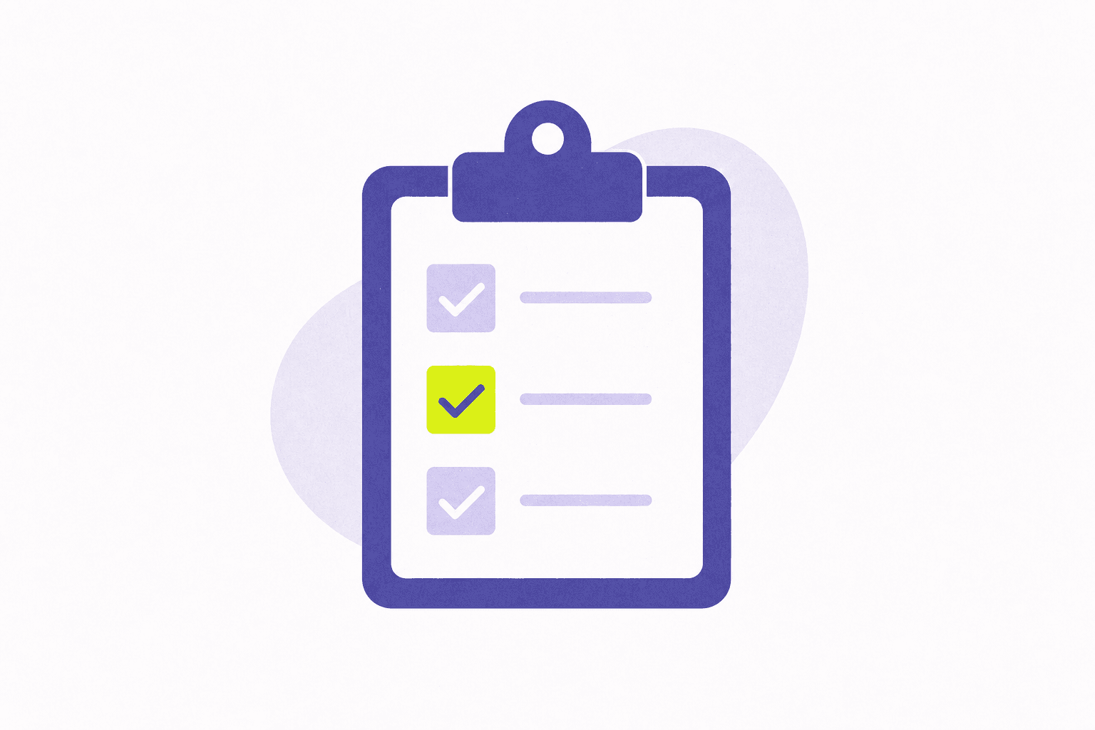 Flat illustration of a clipboard with checked boxes
