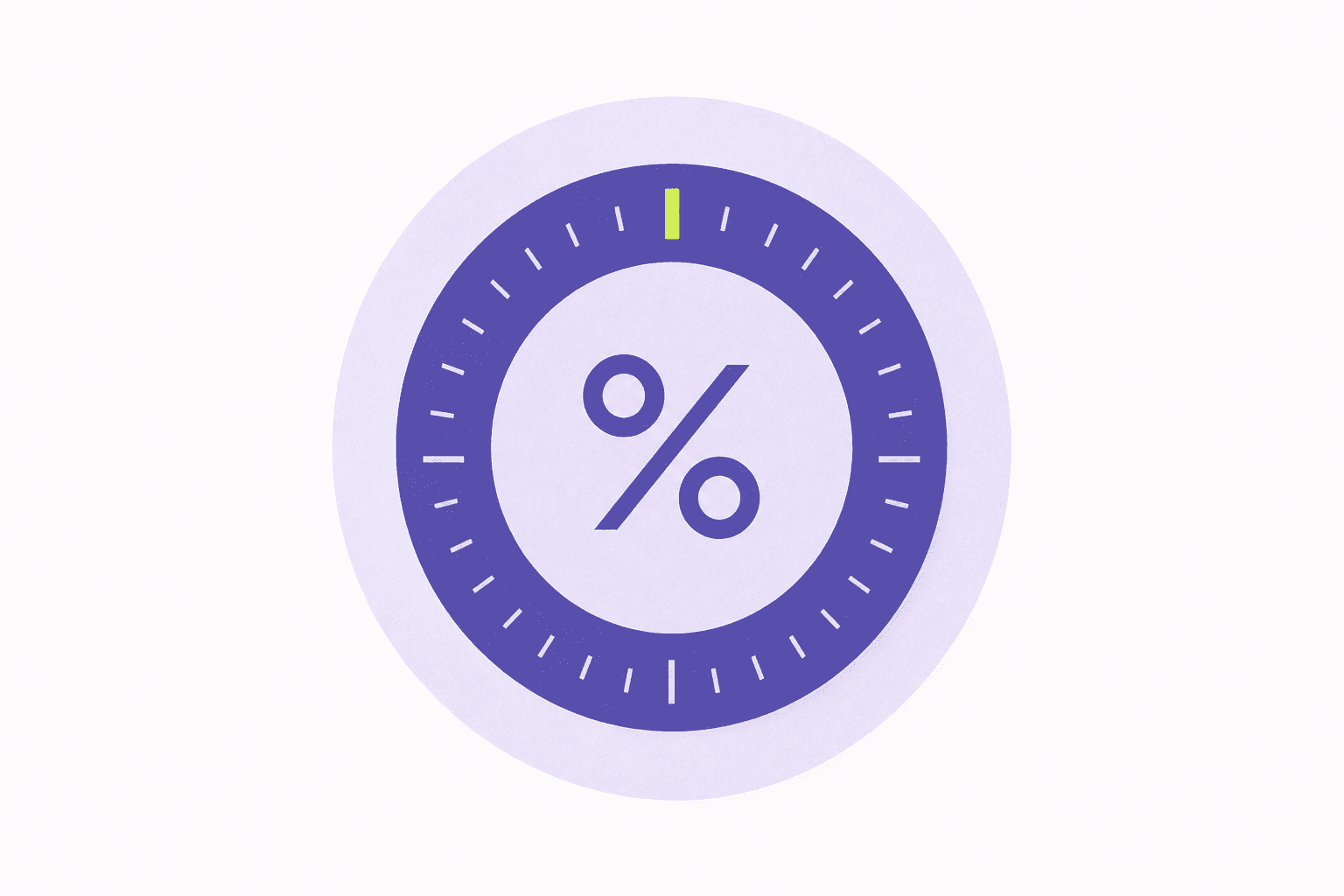 Flat illustration of a circular percentage dial