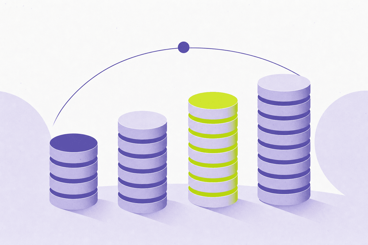 Editorial illustration of four pricing pillars of different heights