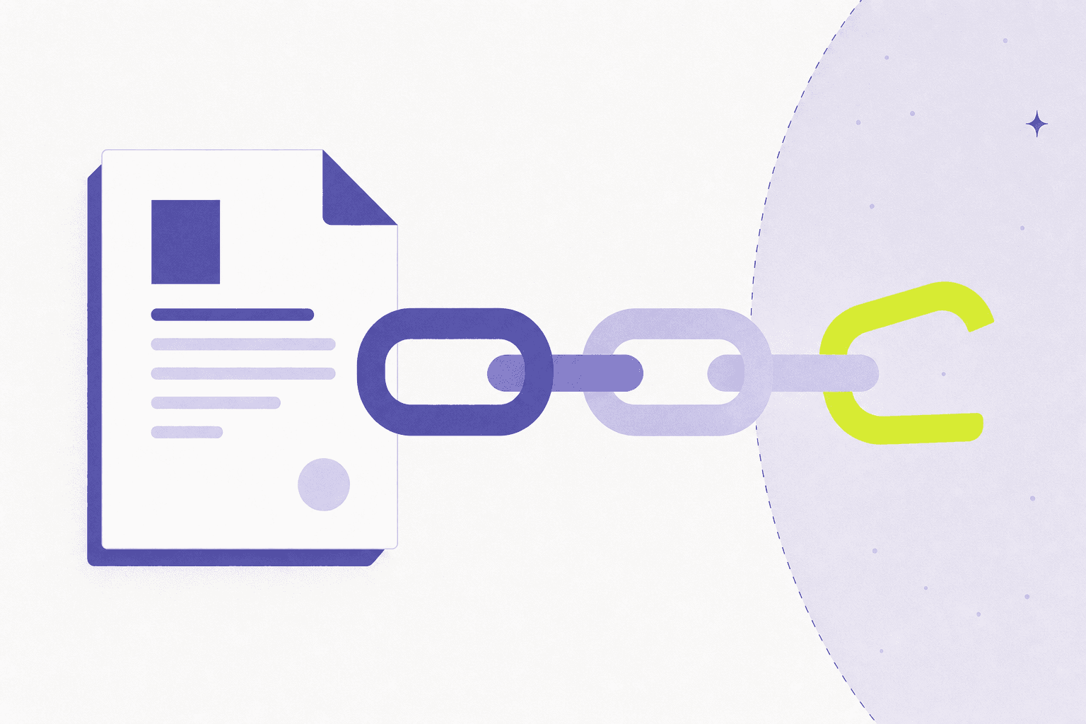 Abstract illustration of a document shared through an open link