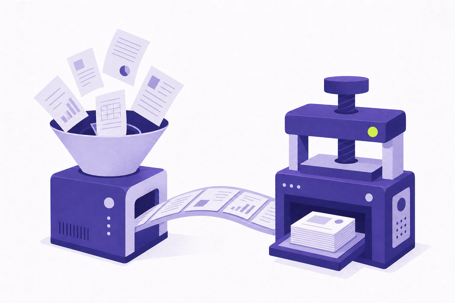 Flat-editorial illustration: the gap between the origination system and the actual close