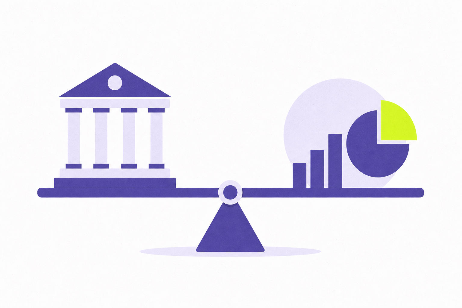 Flat illustration of a balance beam resting level