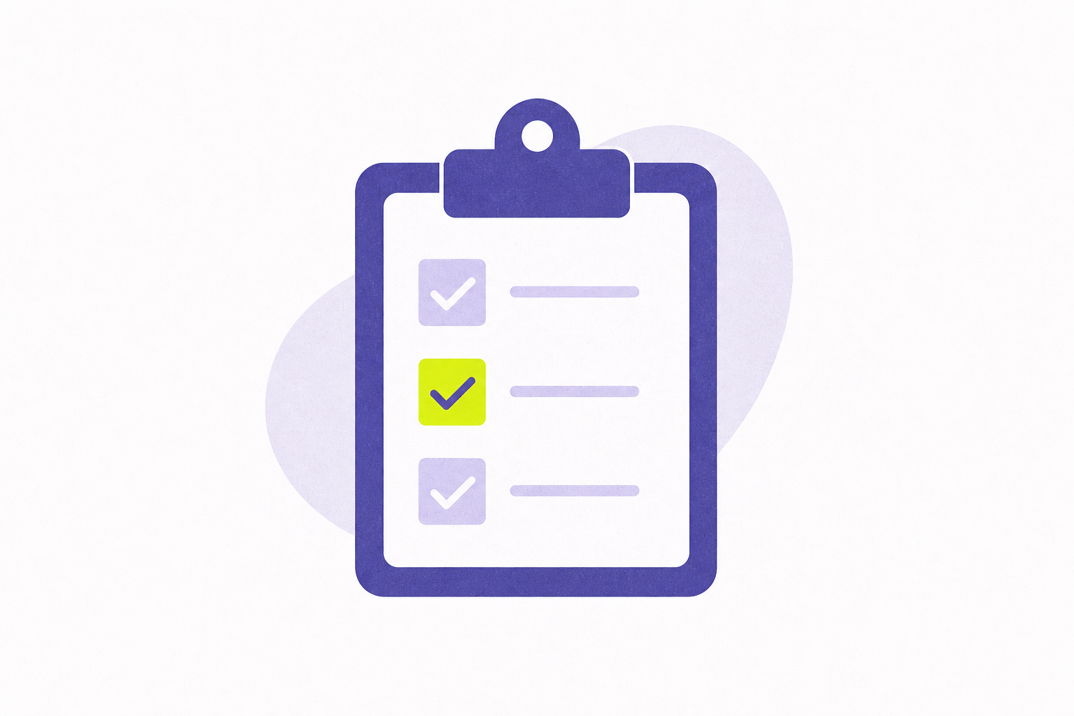 Flat illustration of a clipboard with checked boxes