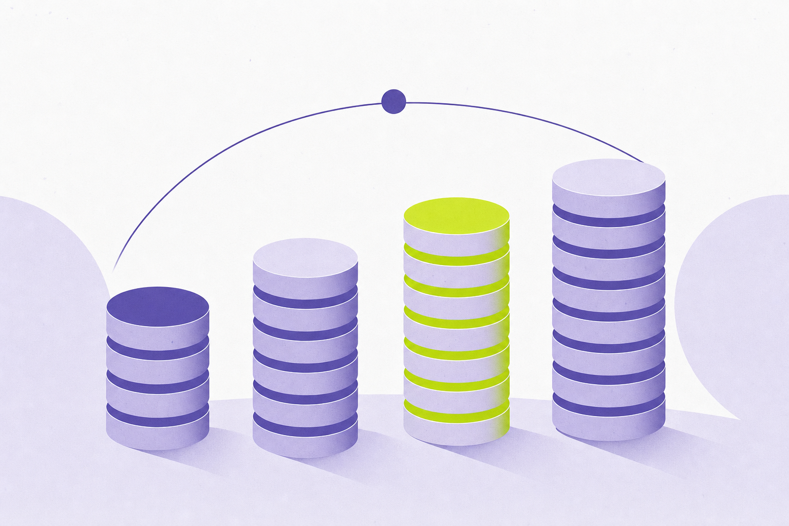Editorial illustration of four pricing pillars of different heights