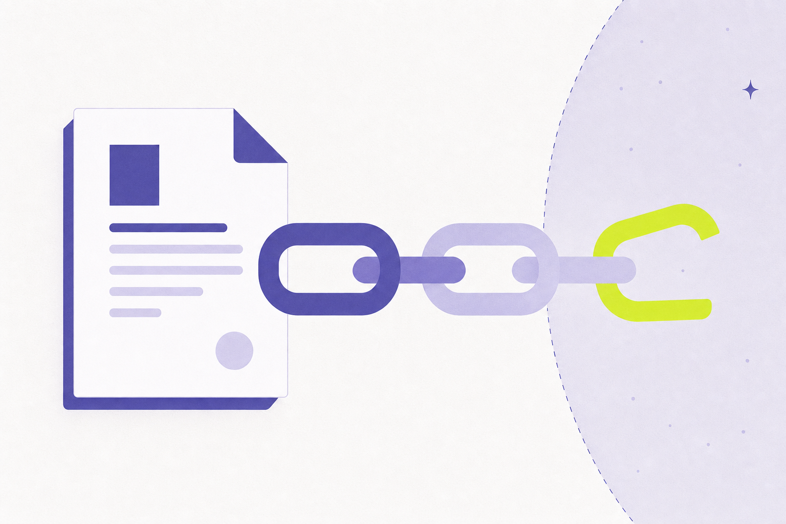 Abstract illustration of a document shared through an open link